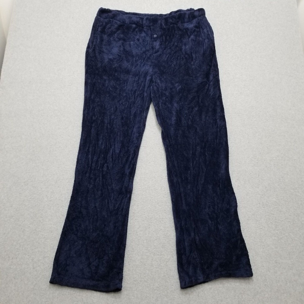 Chereskin Fleece Pajama Pants Womens XL Blue Elastic Waist‎ Sleepwear